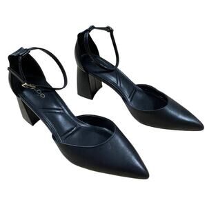 Aldo Jan Pump Black Mixed Material Silhouette Women's Size 9 New Without Box